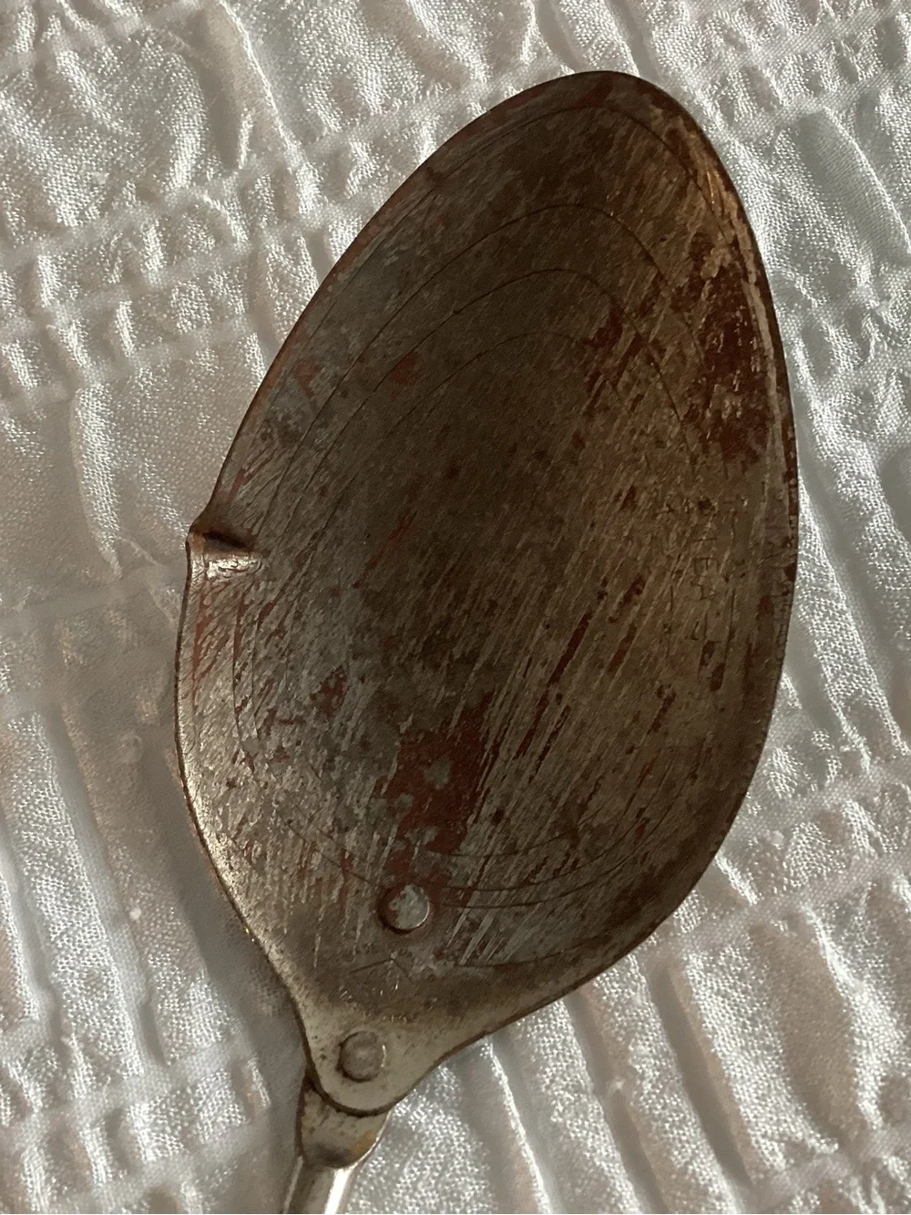 Vtg. Ekco A & J or Ekcoline stainless steel Serving Spoon with red wooden handle